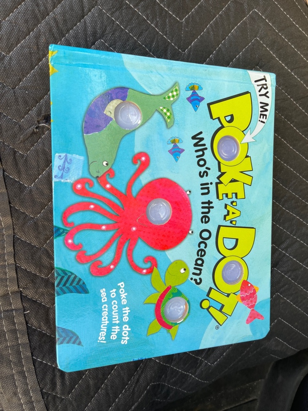 Poke-A-Dot "Who's in the Ocean?" Interactive Board Book - Bright Aqua & Red
